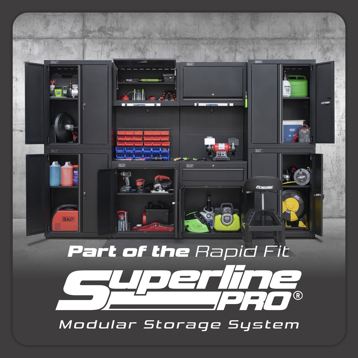 Superline PRO Rapid-Fit Modular Garage Storage System 4.6m APMS16HFP