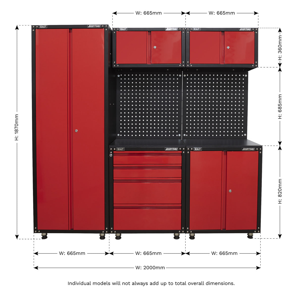 American PRO Modular Storage System 2.0m APMS80COMBO3