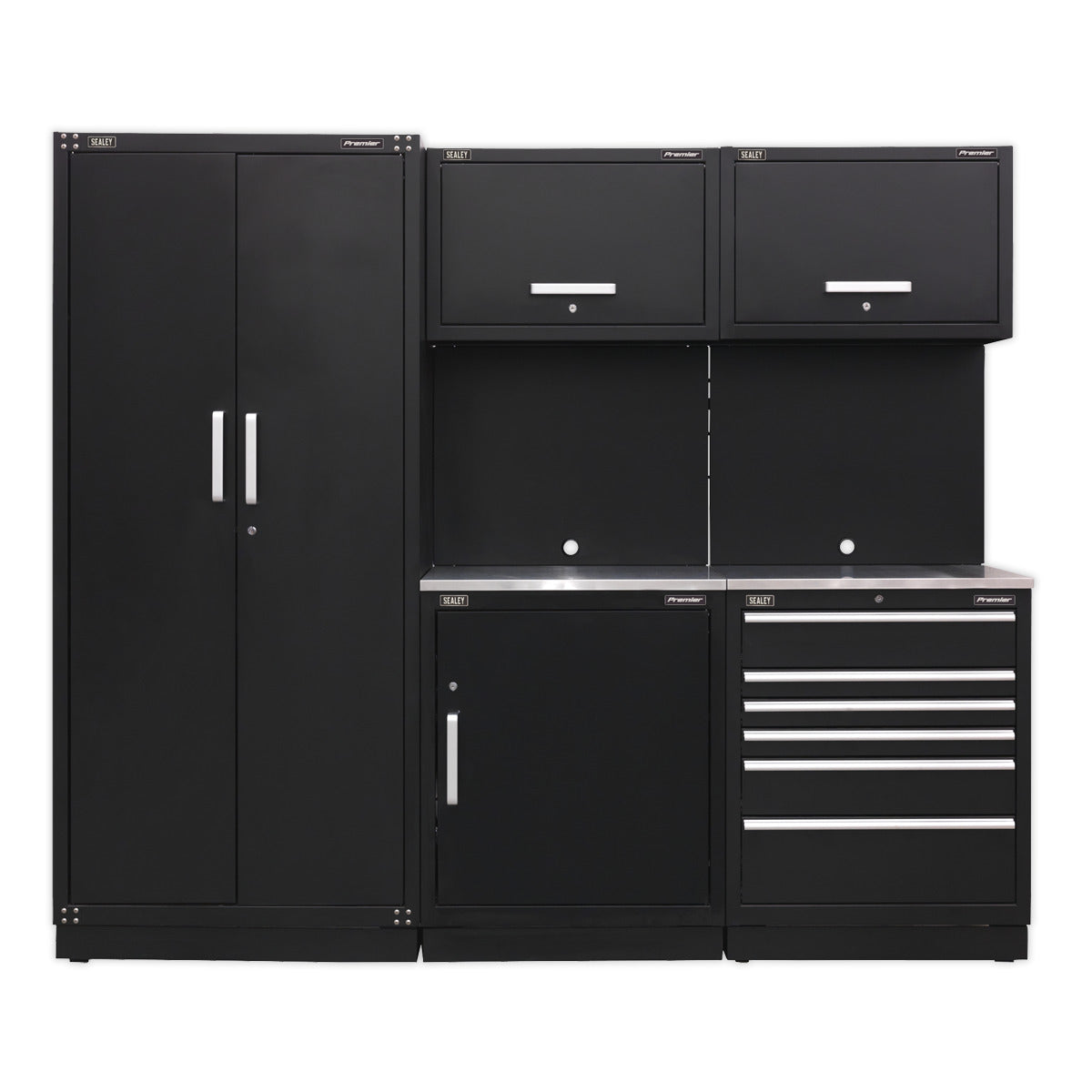 Premier Storage System with Stainless Worktop 2.48m APMSCOMBO1SS
