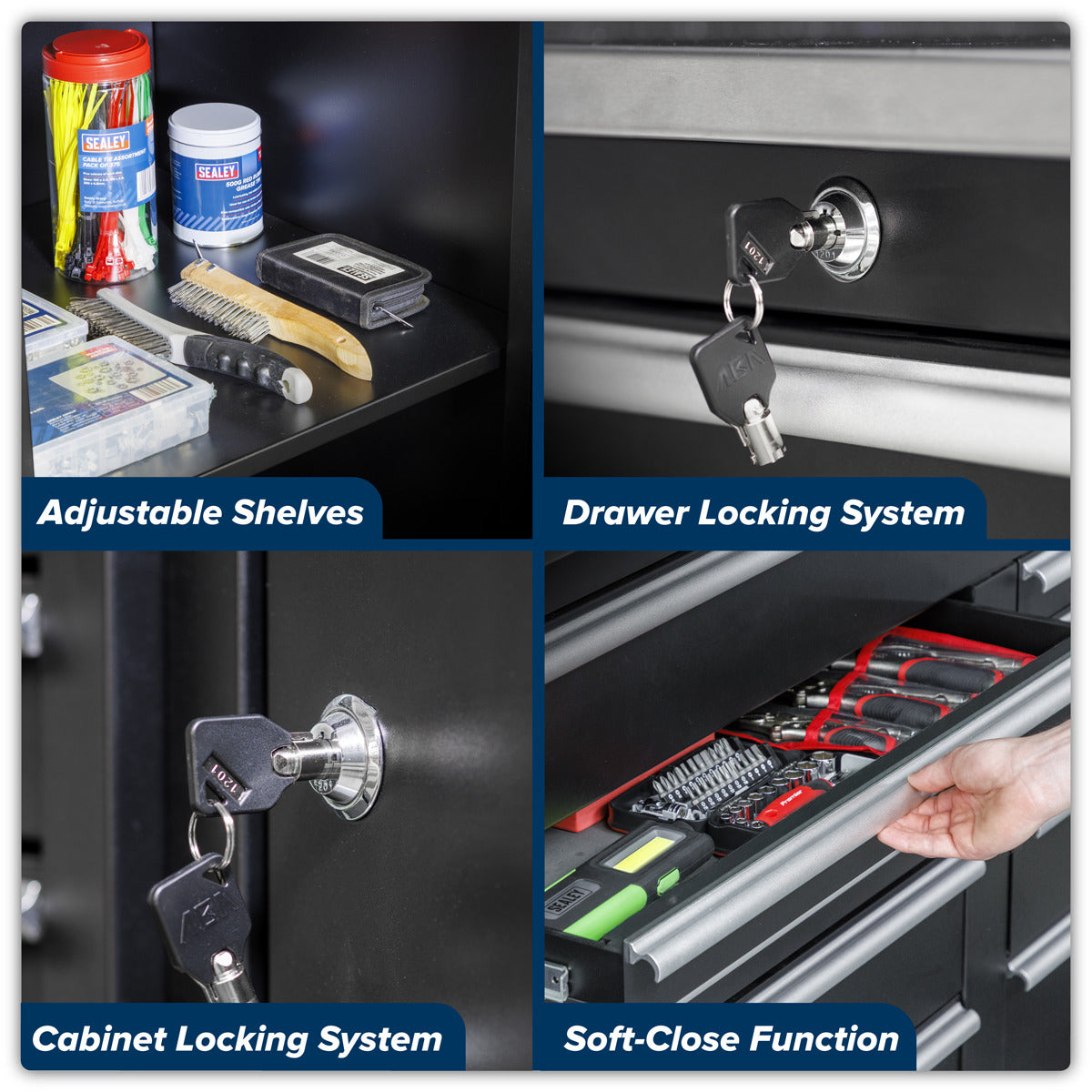 Premier Storage System with Stainless Worktop 2.48m APMSCOMBO1SS