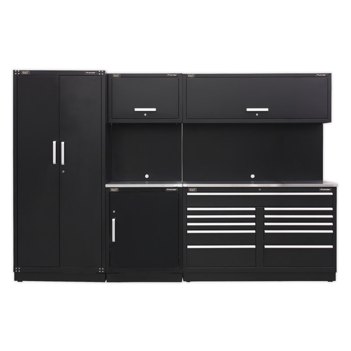 Premier Storage System with Stainless Worktop 3.26m APMSCOMBO2SS