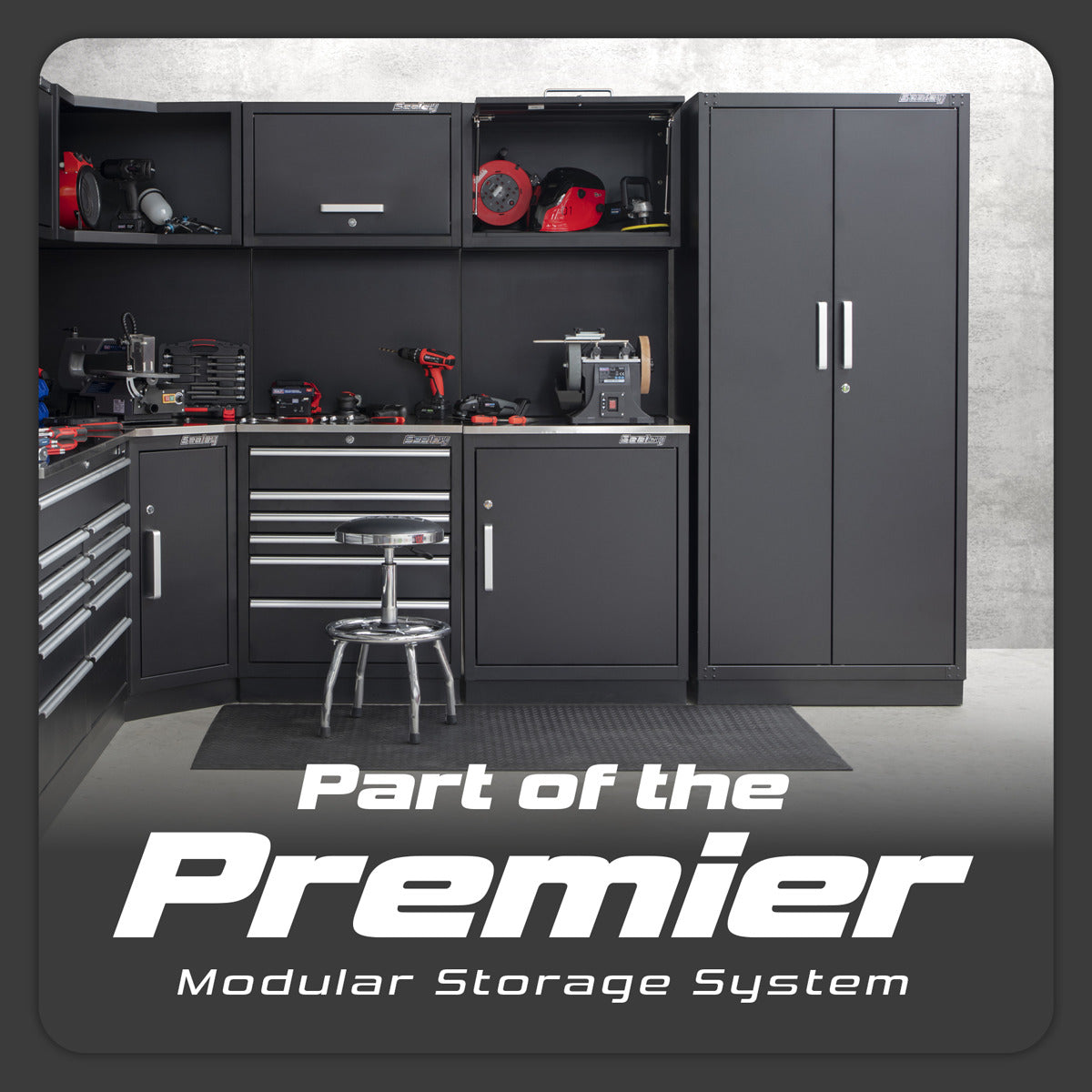 Premier Storage System with Stainless Worktop 2.33m APMSCOMBO4SS