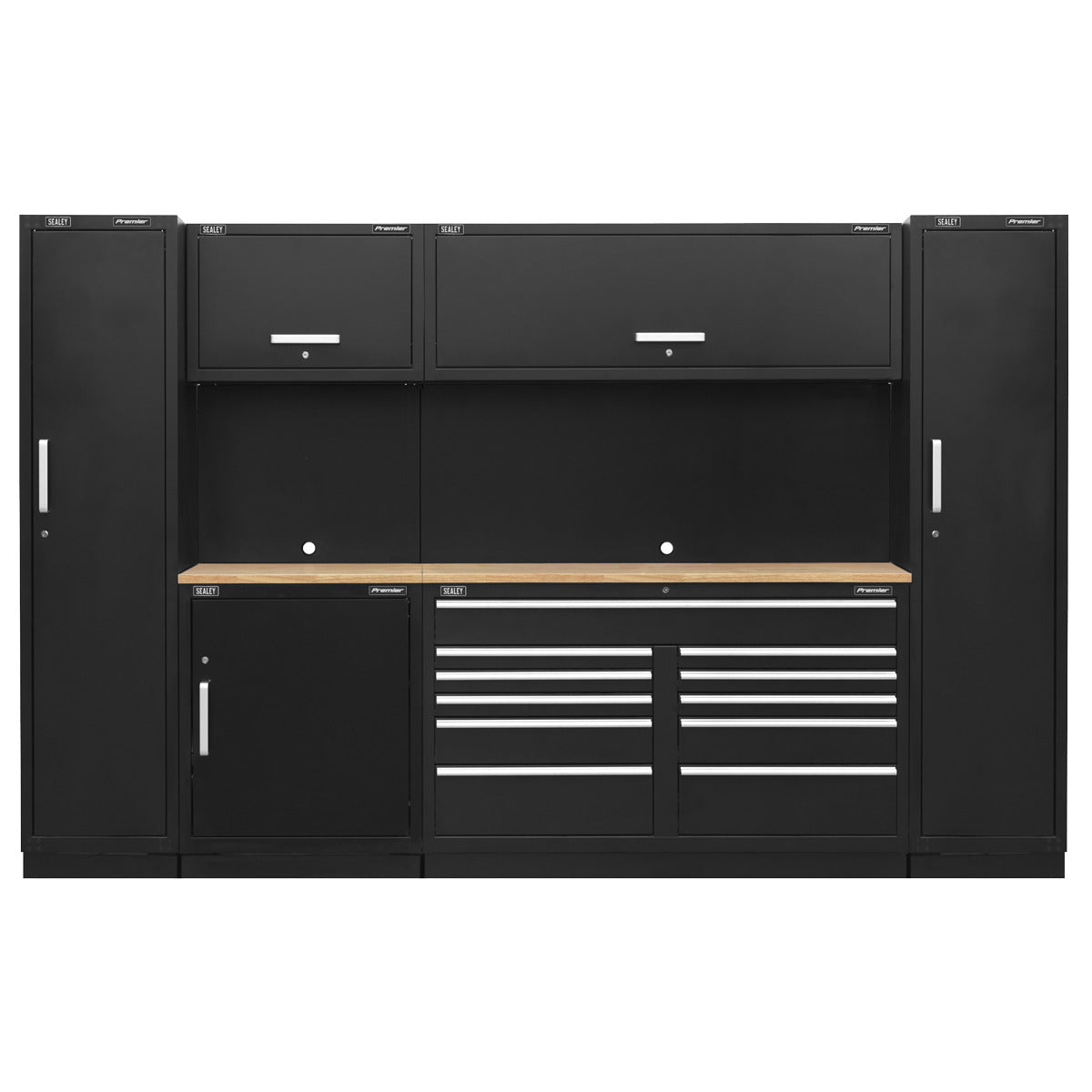 Premier Storage System with Hardwood Worktop 3.55m APMSCOMBO7W