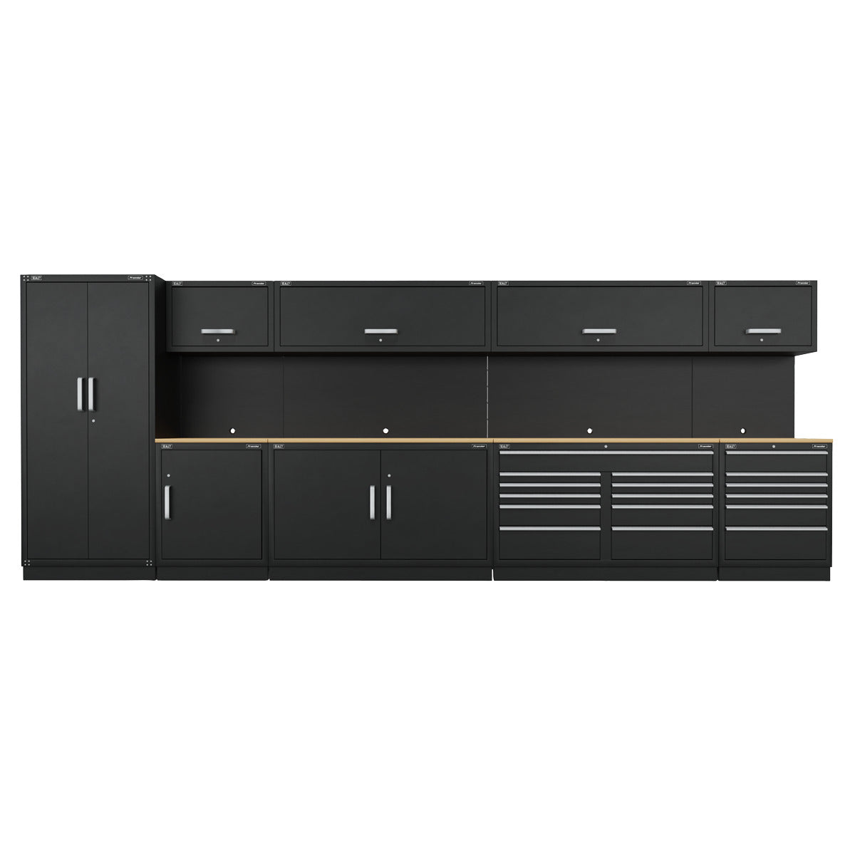 Premier Storage System with Hardwood Worktop 5.58m APMSOAK