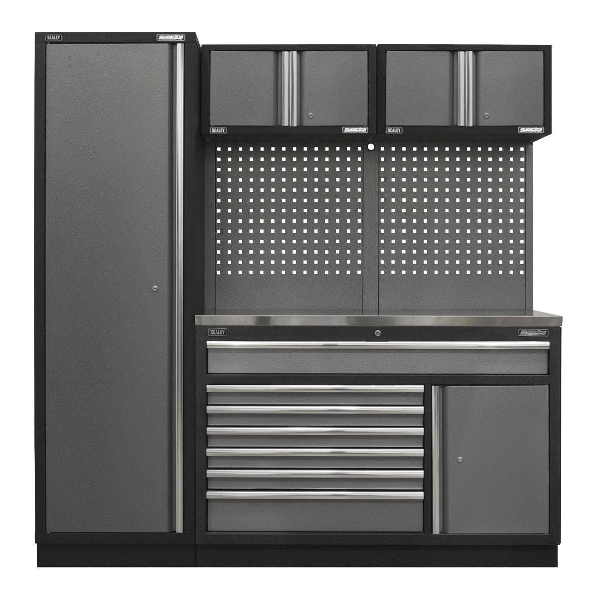 Superline PRO Storage System with Stainless Steel Worktop 1.96m APMSSTACK10SS
