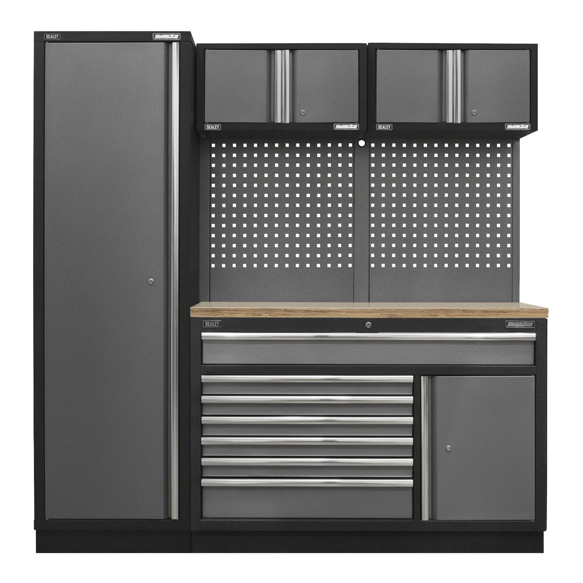 Superline PRO Storage System with Pressed Wood Worktop 1.96m APMSSTACK10W