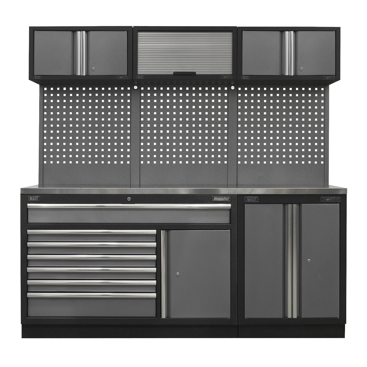 Superline PRO Storage System with Stainless Steel Worktop 2.04m APMSSTACK11SS