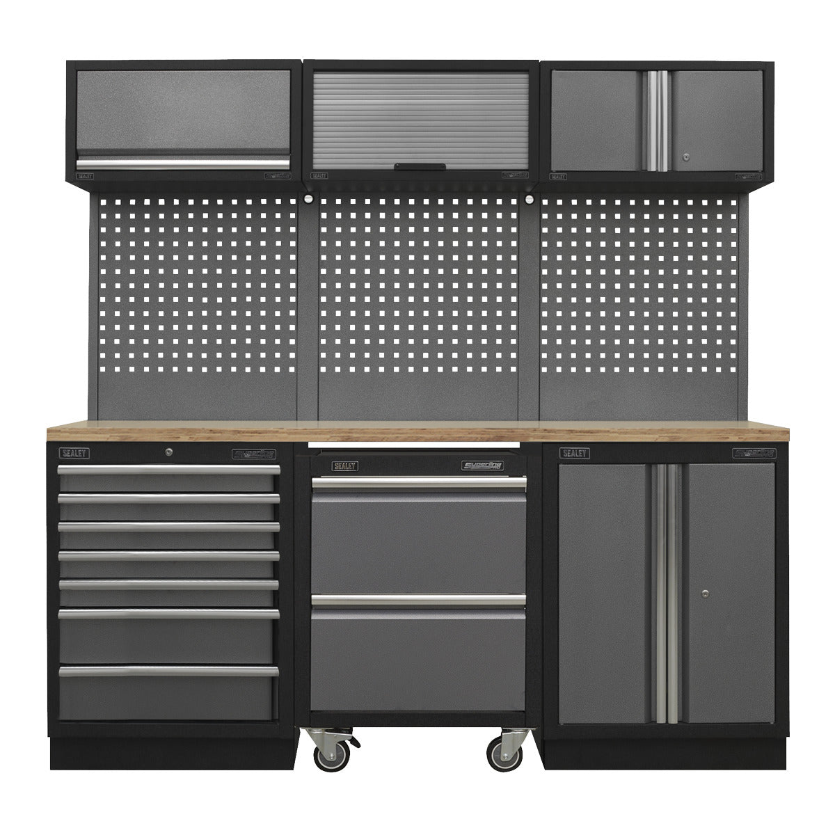 Superline PRO Storage System with Pressed Wood Worktop 2.04m APMSSTACK12W