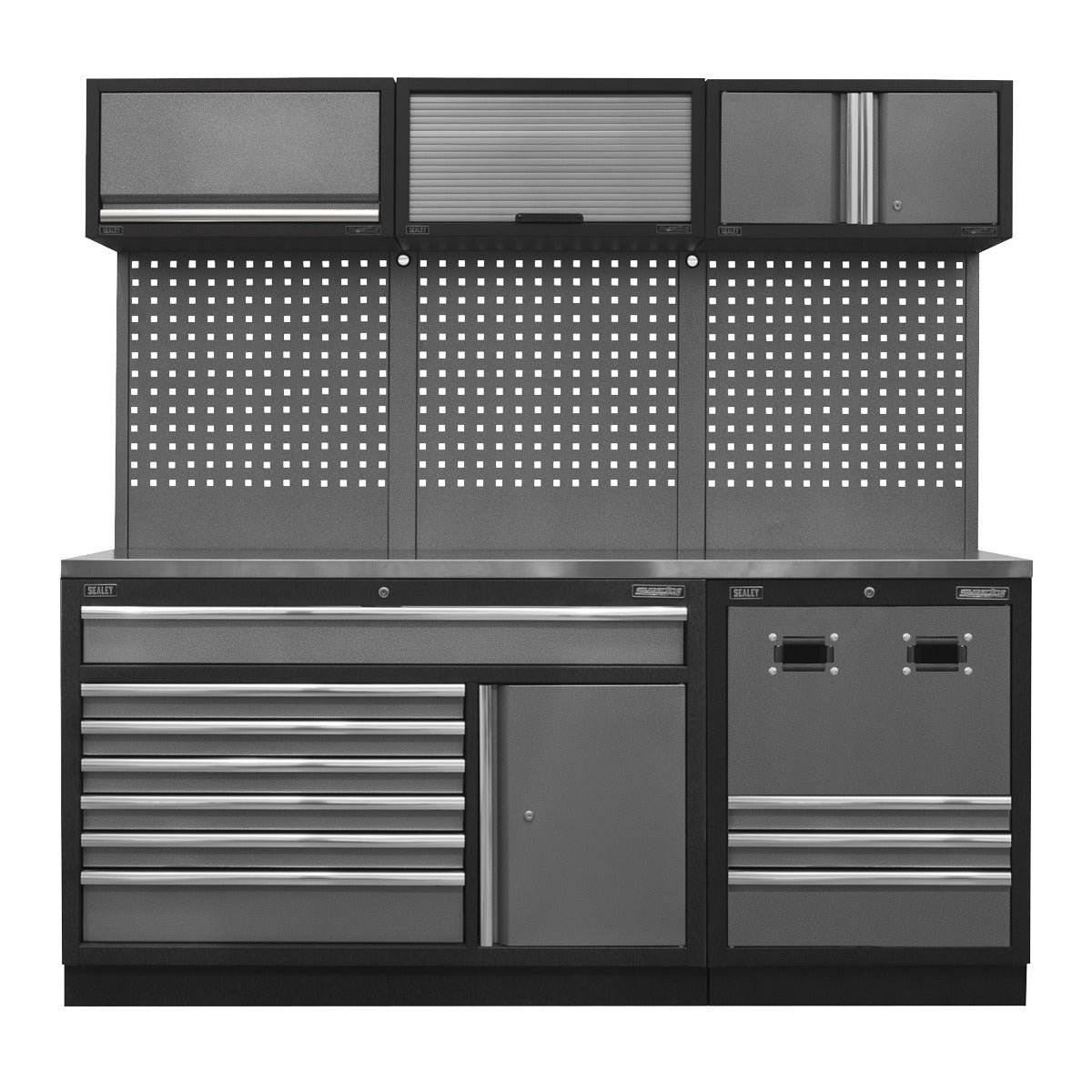 Superline PRO Modular Storage System Combo with Stainless Steel Worktop APMSSTACK14SS