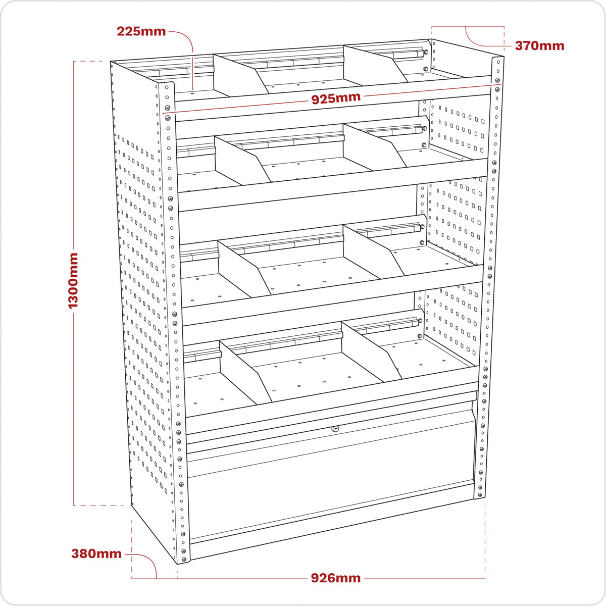 Superline PRO Modular Flat Shelf Van Storage System APMSVCOMBO1