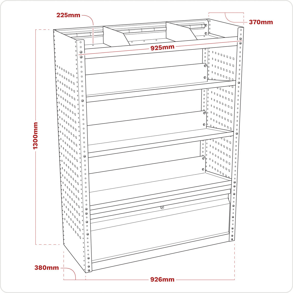 Superline PRO Modular Slanted Shelf Van Storage System APMSVCOMBO2