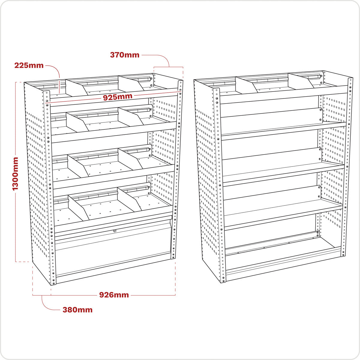 Superline PRO Modular Van Storage System Set 1.85m APMSVCOMBO3