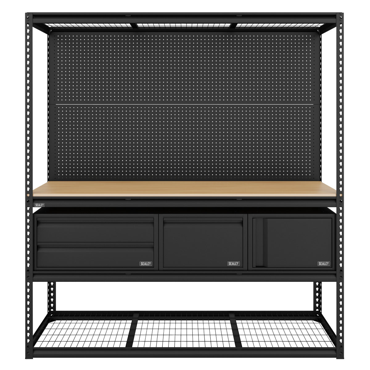 Sealey Heavy-Duty Modular Workbench & Racking Kit with 3 Storage Units APMWBCOMBO1