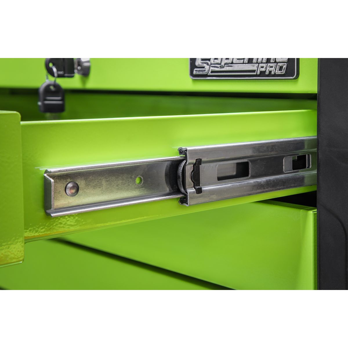 Sealey Superline PRO Push-to-Open Topchest 4 Drawer - Green - Image 5