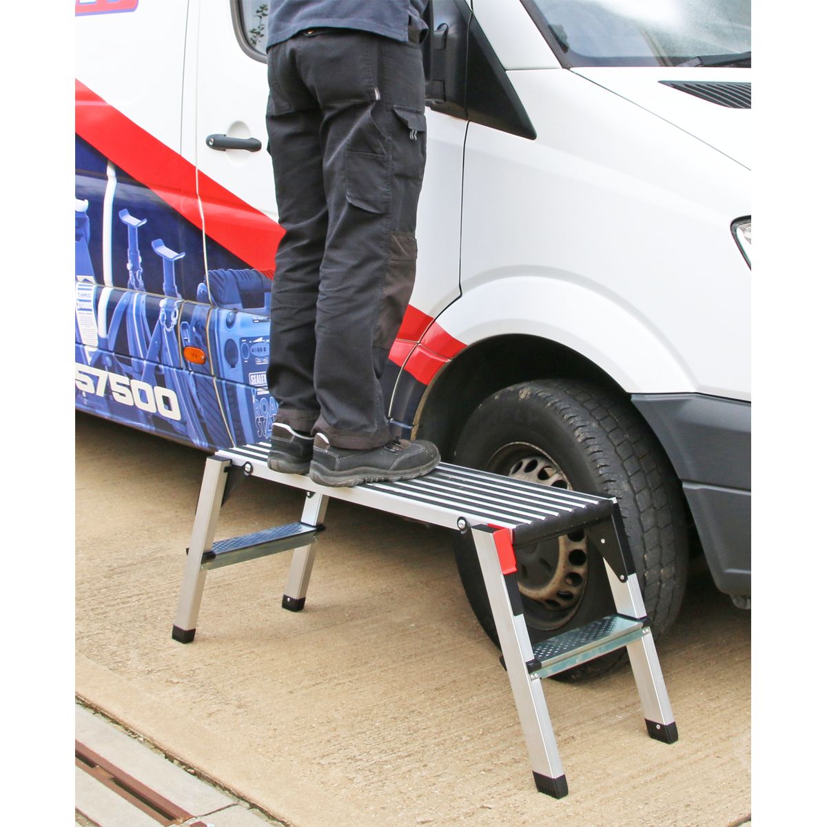 Sealey Folding Platform 2-Tread Aluminium - EN 131-4 - Image 5
