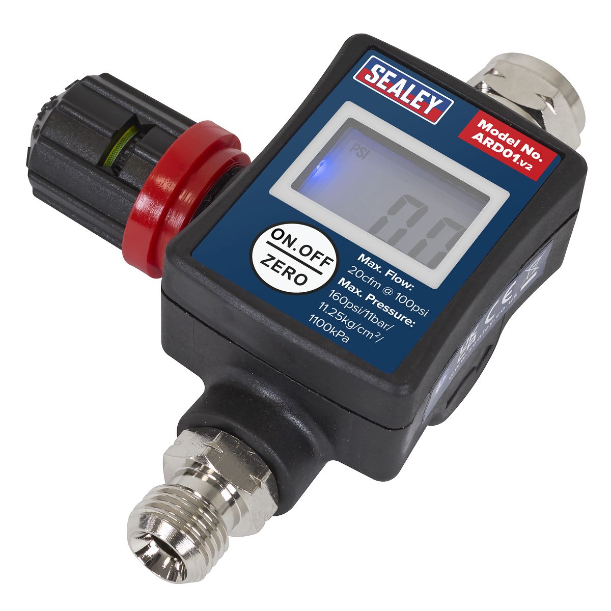 Sealey On-Gun Digital Pressure Regulator/Gauge - Image 1