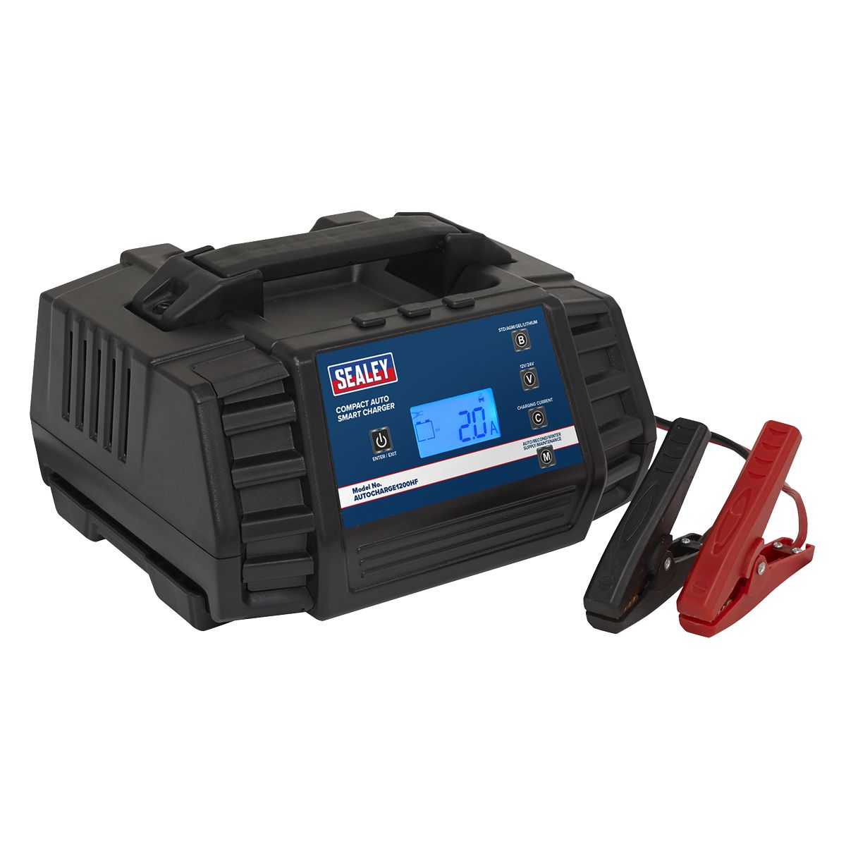Sealey 12/24V Compact Auto Smart Charger & Maintainer 12A - Image 1