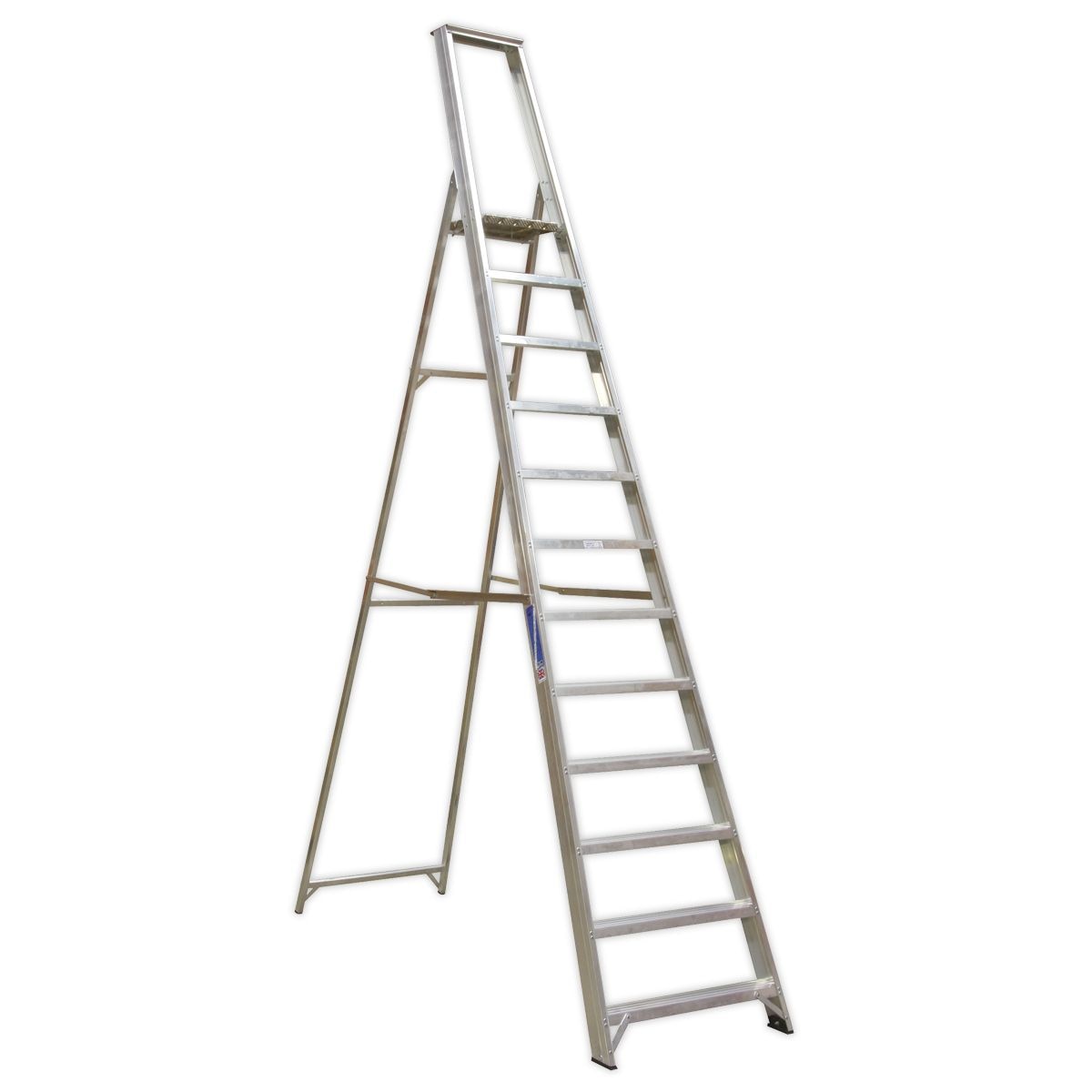 Sealey Industrial Step Ladder 12-Tread Aluminium - BS 2037/1 - Image 1