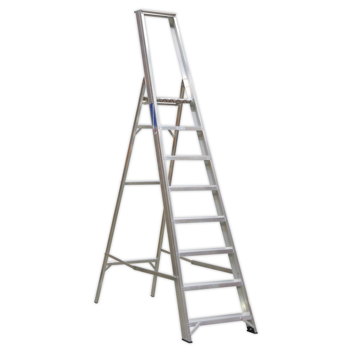 Sealey Aluminium Step Ladder 8-Tread Industrial BS 2037/1 - Image 1