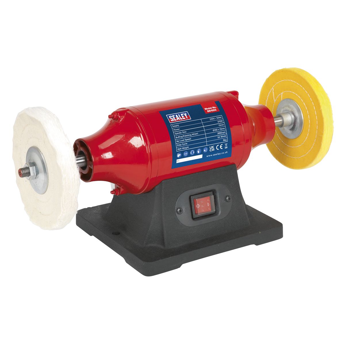 Sealey 150mm Bench Mounting Buffer/Polisher 370W/230V - Image 1