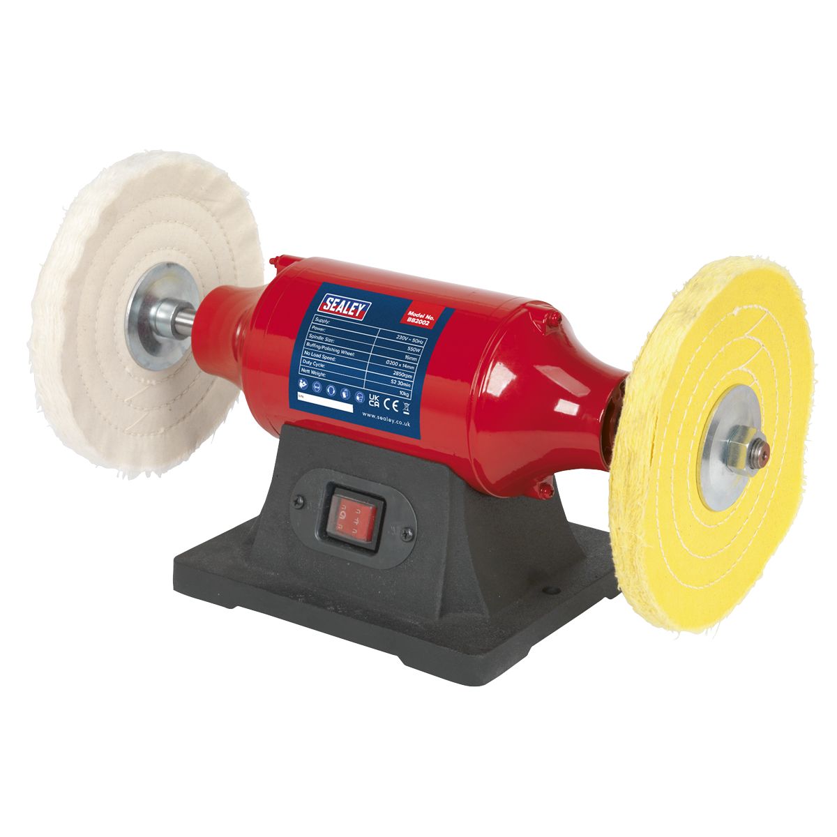 Sealey 200mm Bench Mounting Buffer Polisher 550W/230V - Image 2