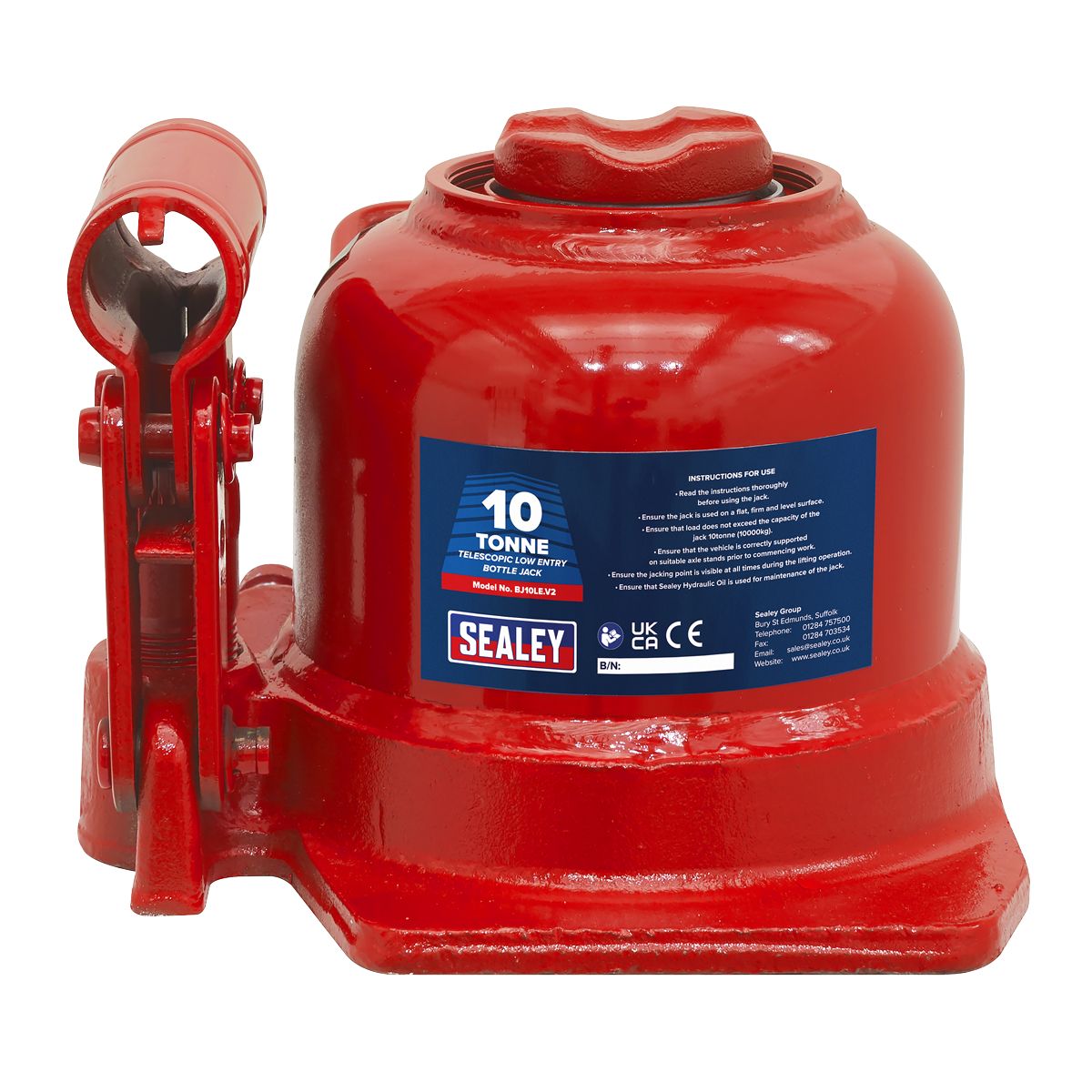 Sealey Low Profile Telescopic Bottle Jack 10 Tonne - Image 3