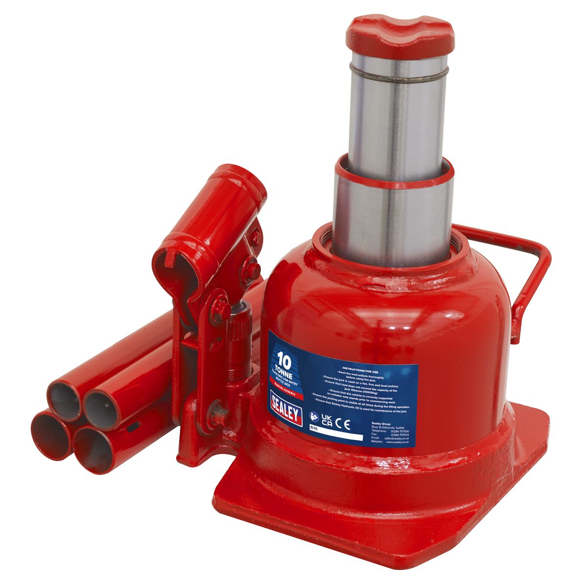 Sealey Low Profile Telescopic Bottle Jack 10 Tonne - Image 6