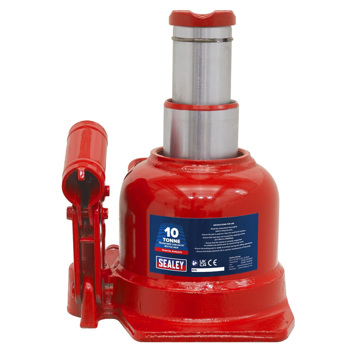 Sealey Low Profile Telescopic Bottle Jack 10 Tonne - Image 8