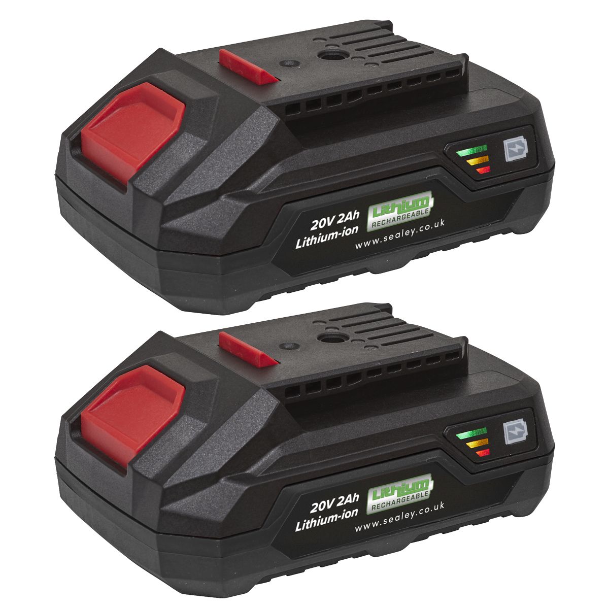 Sealey SV20 Series Power Tool Battery 20V 2Ah - Pack of 2 - Image 1