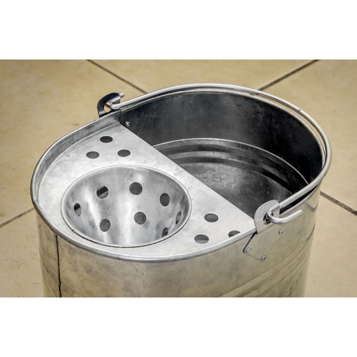 Sealey Mop Bucket 13L - Galvanized - Image 3