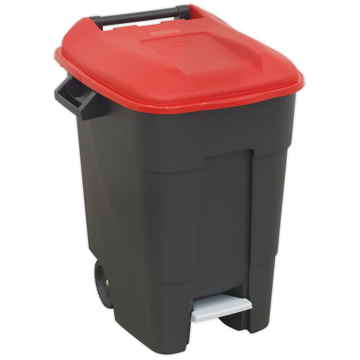Sealey Refuse/Wheelie Bin with Foot Pedal 100L - Red - Image 1