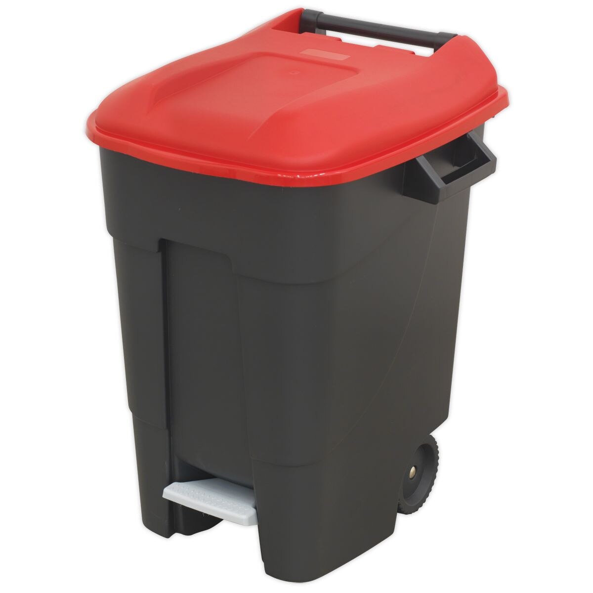 Sealey Refuse/Wheelie Bin with Foot Pedal 100L - Red - Image 2
