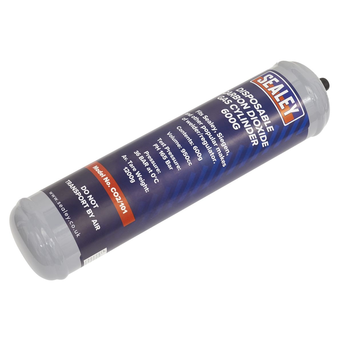 Sealey Disposable Carbon Dioxide Gas Cylinder 600g - Image 1