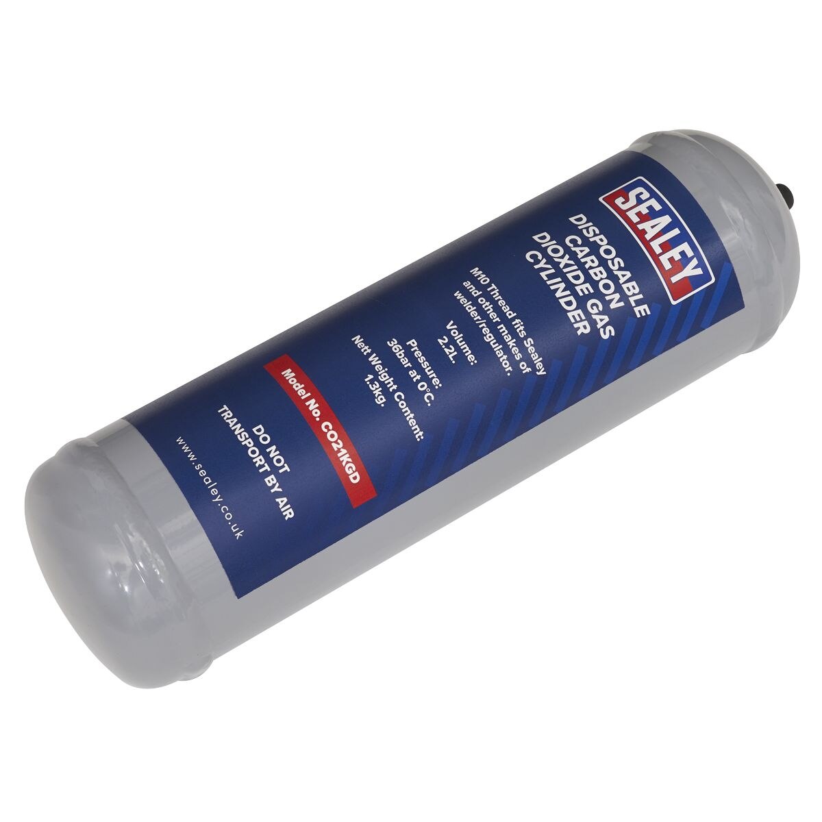 Sealey Disposable Carbon Dioxide Gas Cylinder 1.3kg - Pack of 4 - Image 2