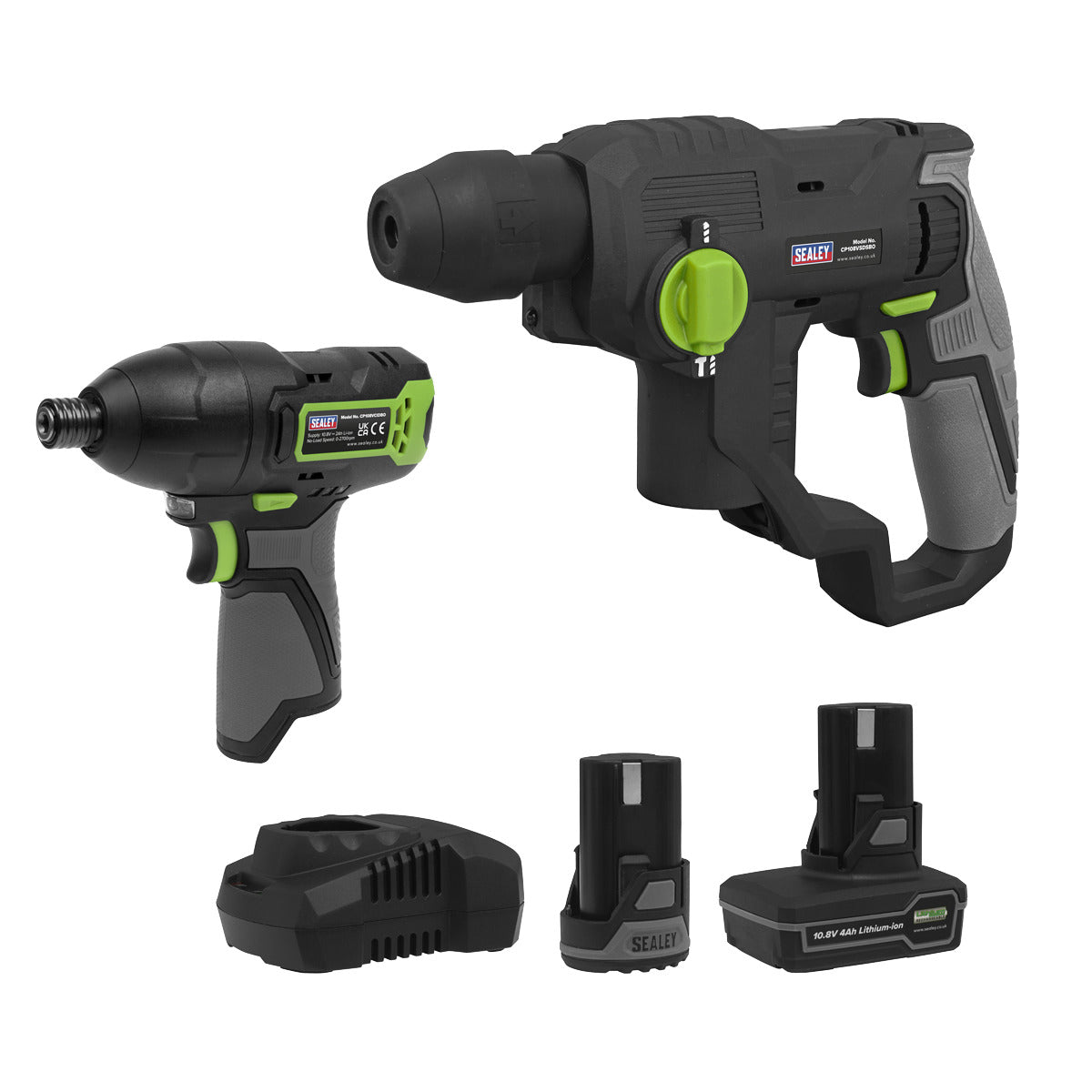 Sealey 2 x SV10.8 Series Cordless Power Tool Kit 10.8V - 2 Batteries CP108VCOMBO4