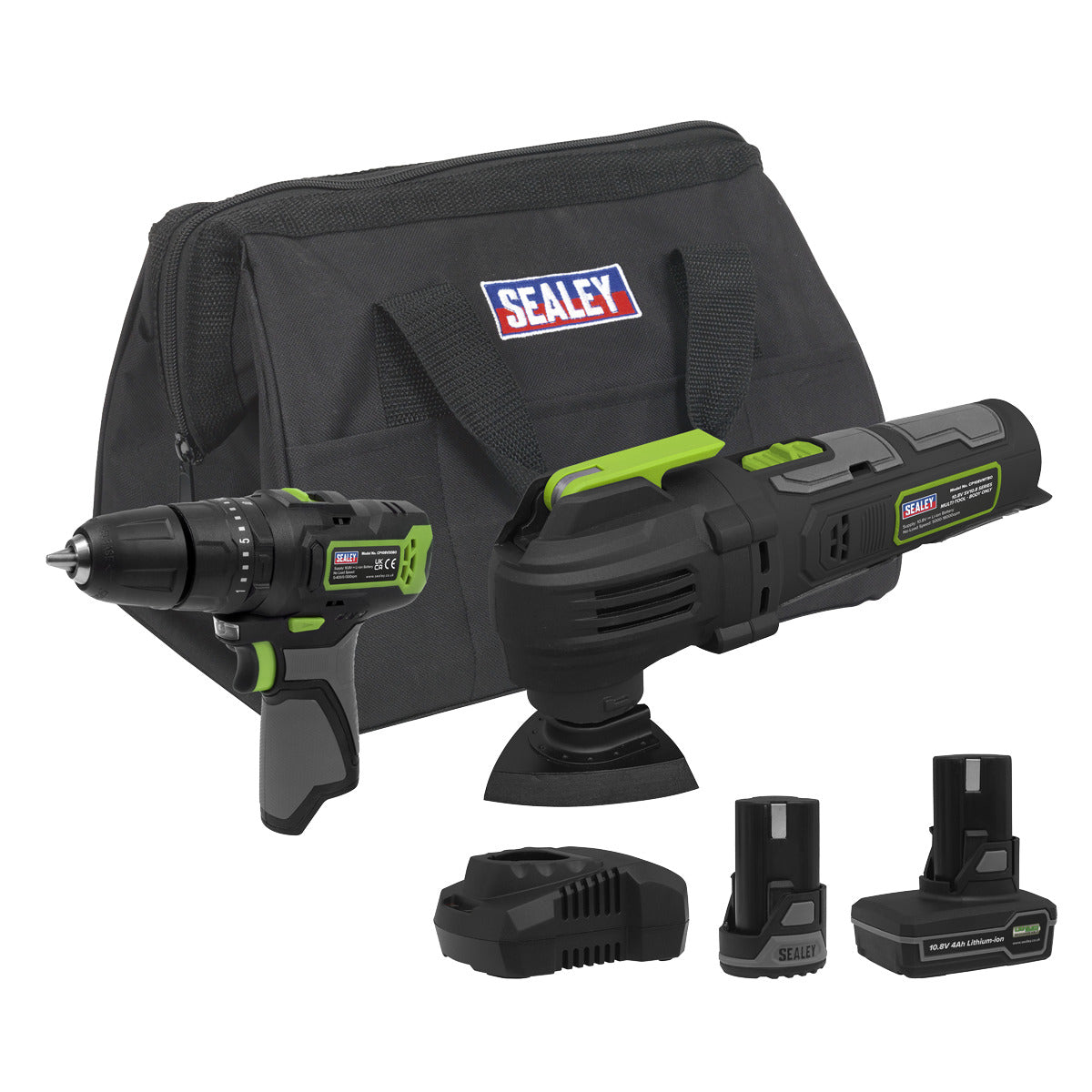 Sealey 2 x SV10.8 Series Cordless Power Tool Kit 10.8V - 2 Batteries CP108VCOMBO5