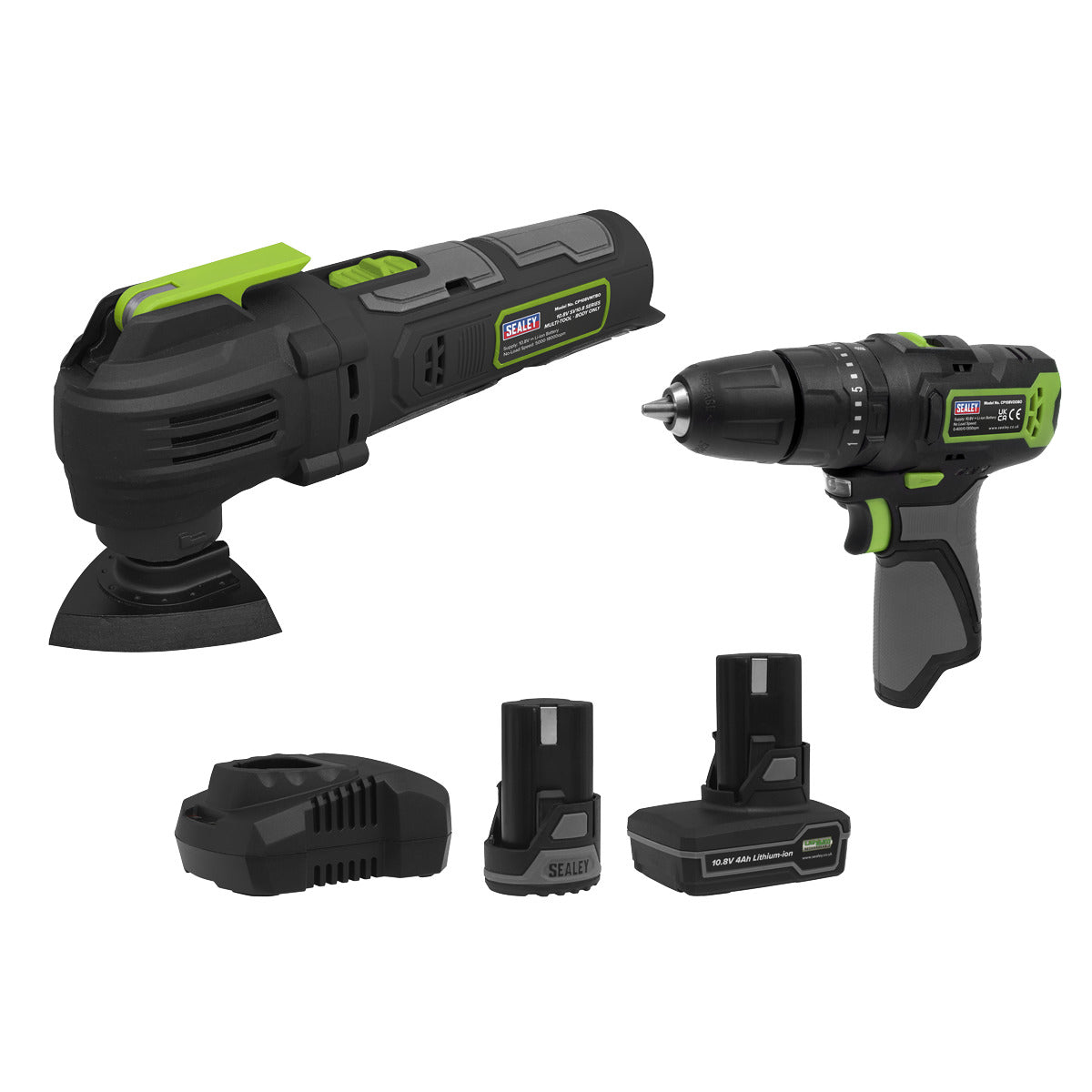 Sealey 2 x SV10.8 Series Cordless Power Tool Kit 10.8V - 2 Batteries CP108VCOMBO5