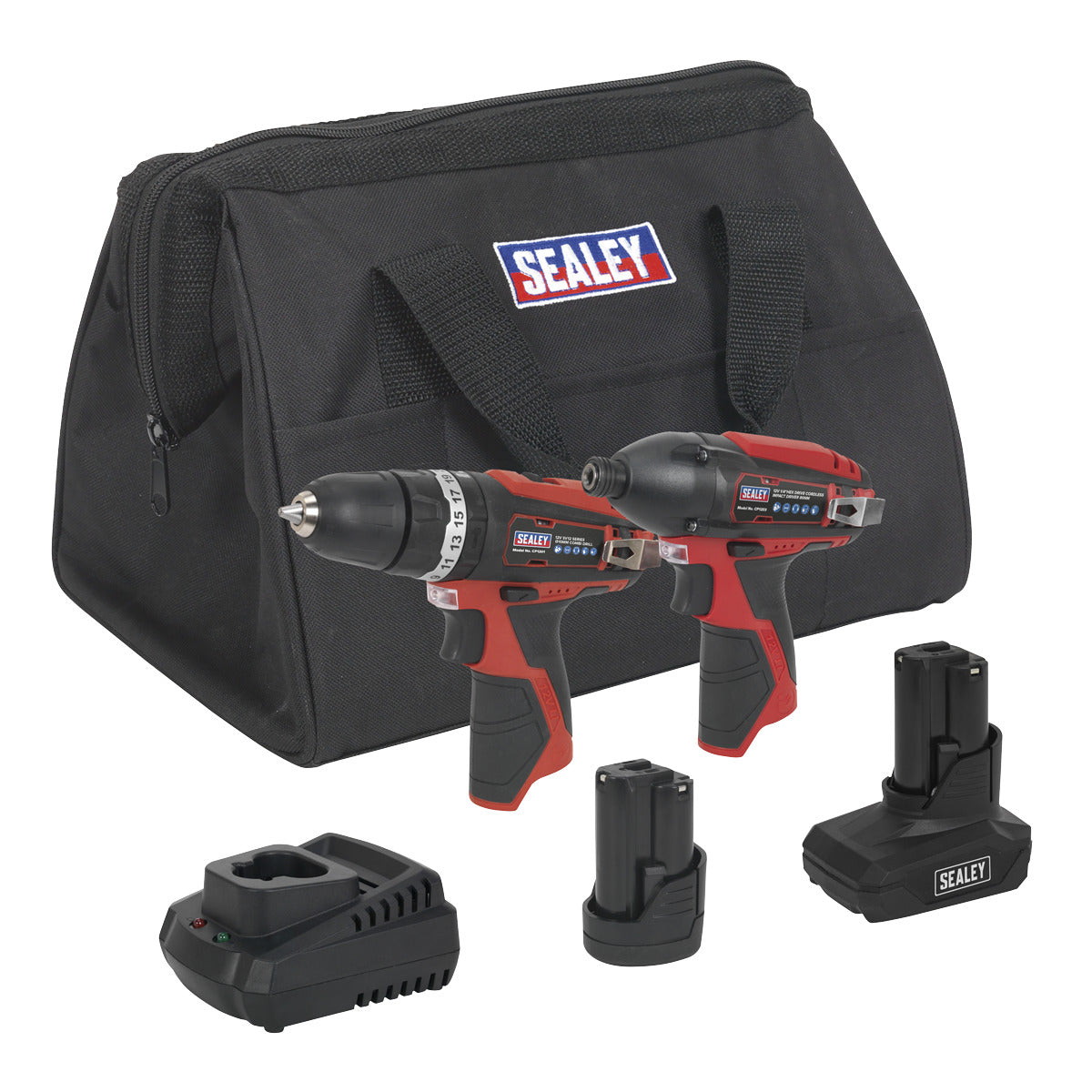 Sealey 2 x SV12 Series Cordless Power Tool Kit 12V - 2 Batteries CP1200COMBO6