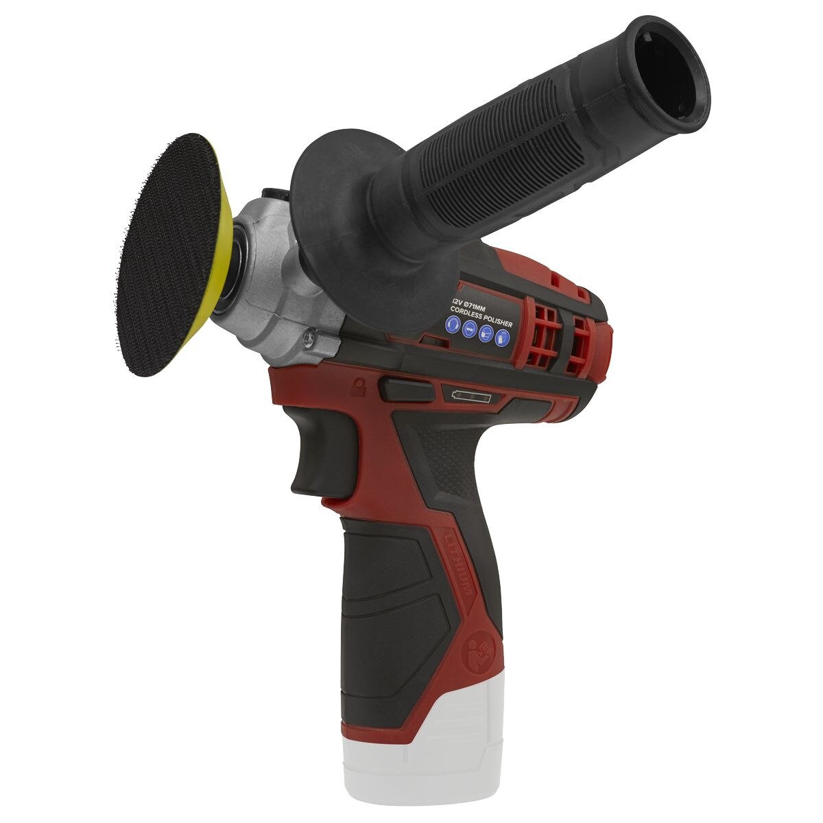 Sealey SV12 Series 71mm Cordless Polisher Kit 12V 1.5Ah - 2 Batteries - Image 5