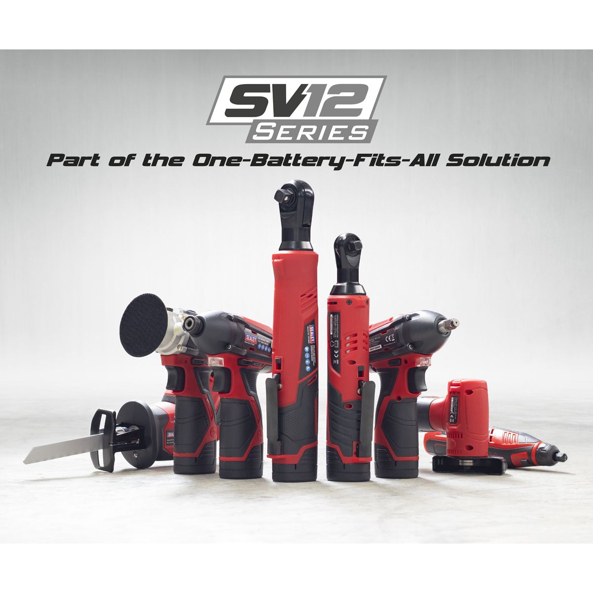 Sealey SV12 Series 1/2"Sq Drive Cordless Ratchet Wrench Kit 12V - 2 Batteries - Image 7