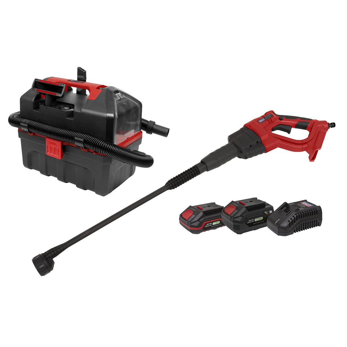 Sealey 2 x SV20 Series Cordless Power Tool Car Cleaning Kit 20V - 2 Batteries CP20VCOMBO11