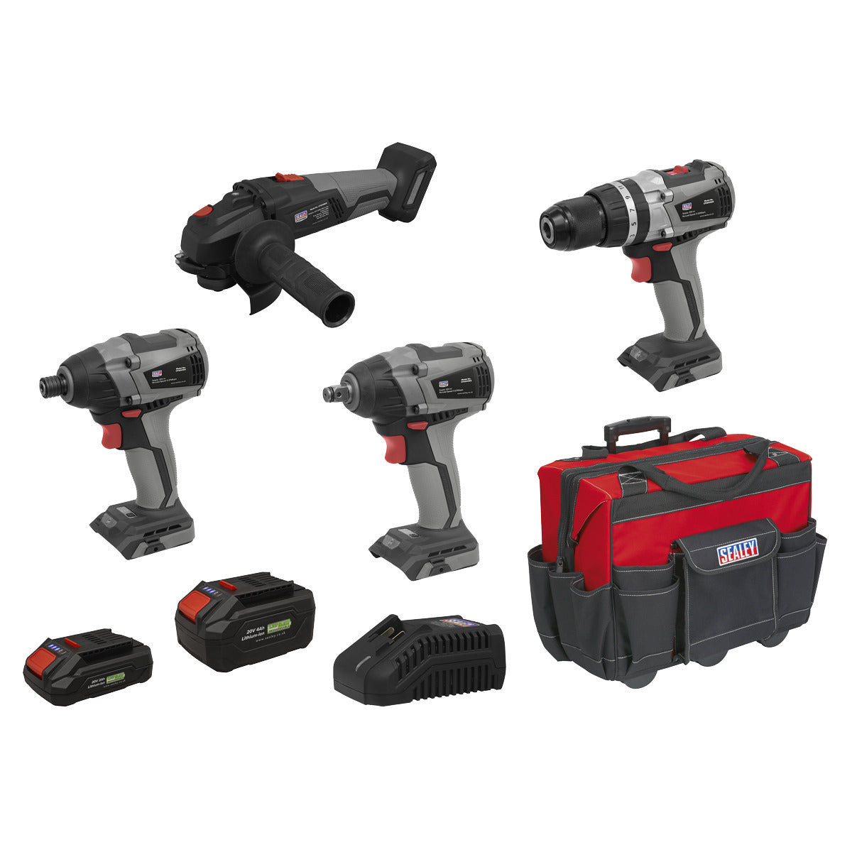 Premier 4 x SV20 Series Cordless Brushless Power Tool Kit 20V - 2 Batteries CP20VCOMBOX1