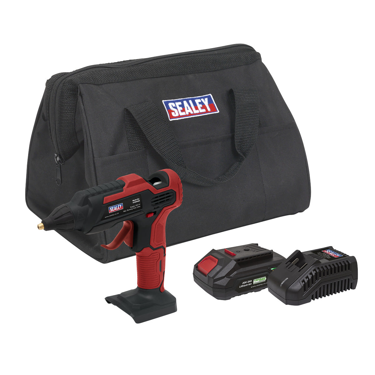 Sealey SV20 Series Cordless Glue Gun Kit 20V 2Ah CP20VGGKIT1