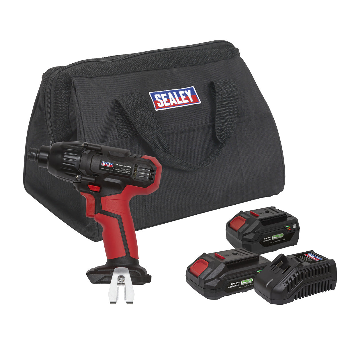 Sealey SV20 Series 1/4"Hex Drive Cordless Impact Driver 20V - 2 Batteries CP20VIDKIT