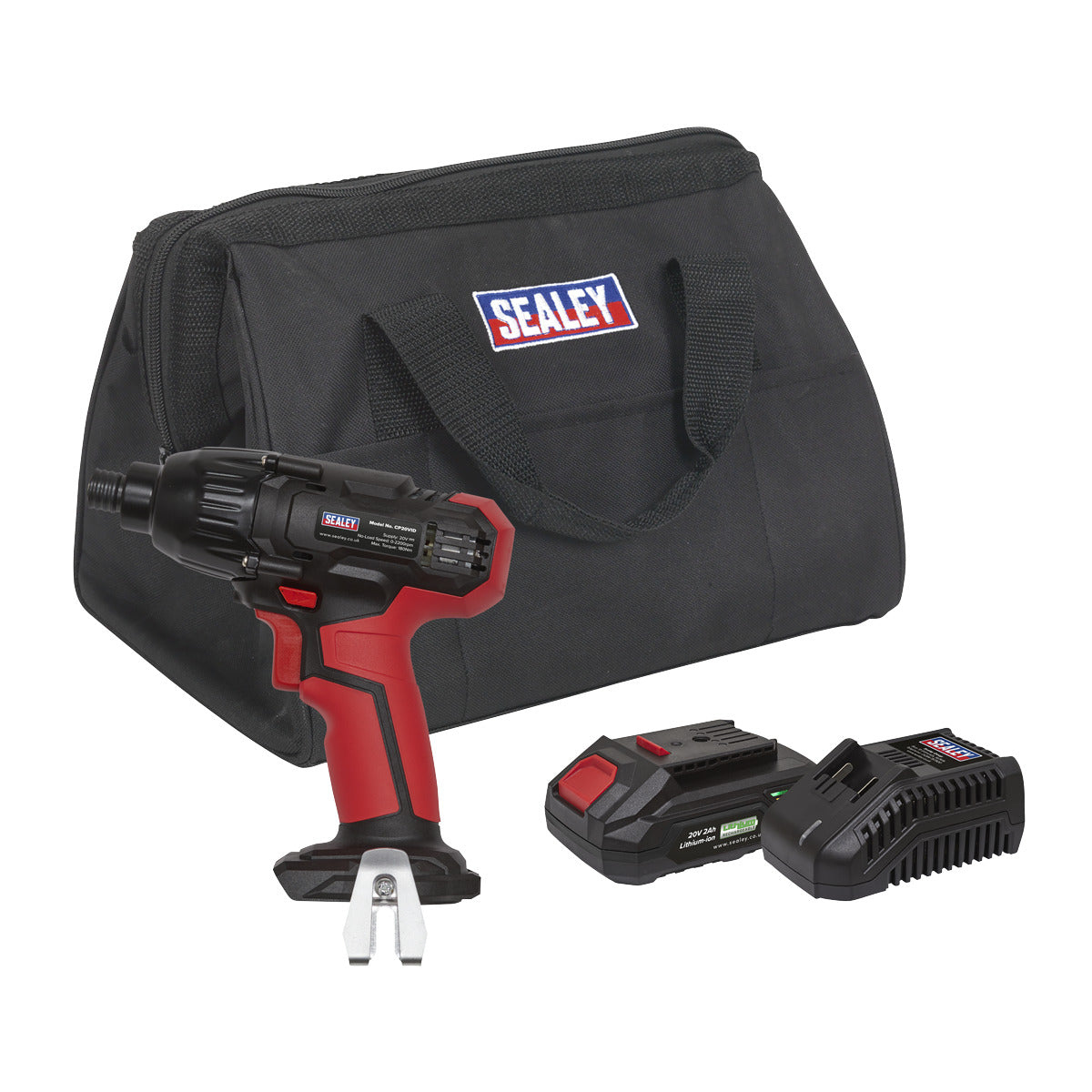 Sealey SV20 Series 1/4"Hex Drive Cordless Impact Driver Kit 20V 2Ah CP20VIDKIT1