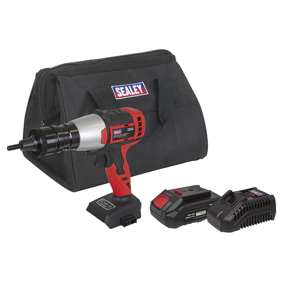 Sealey SV20 Series Brushless Cordless Nut Riveter 20V 2Ah - Image 1