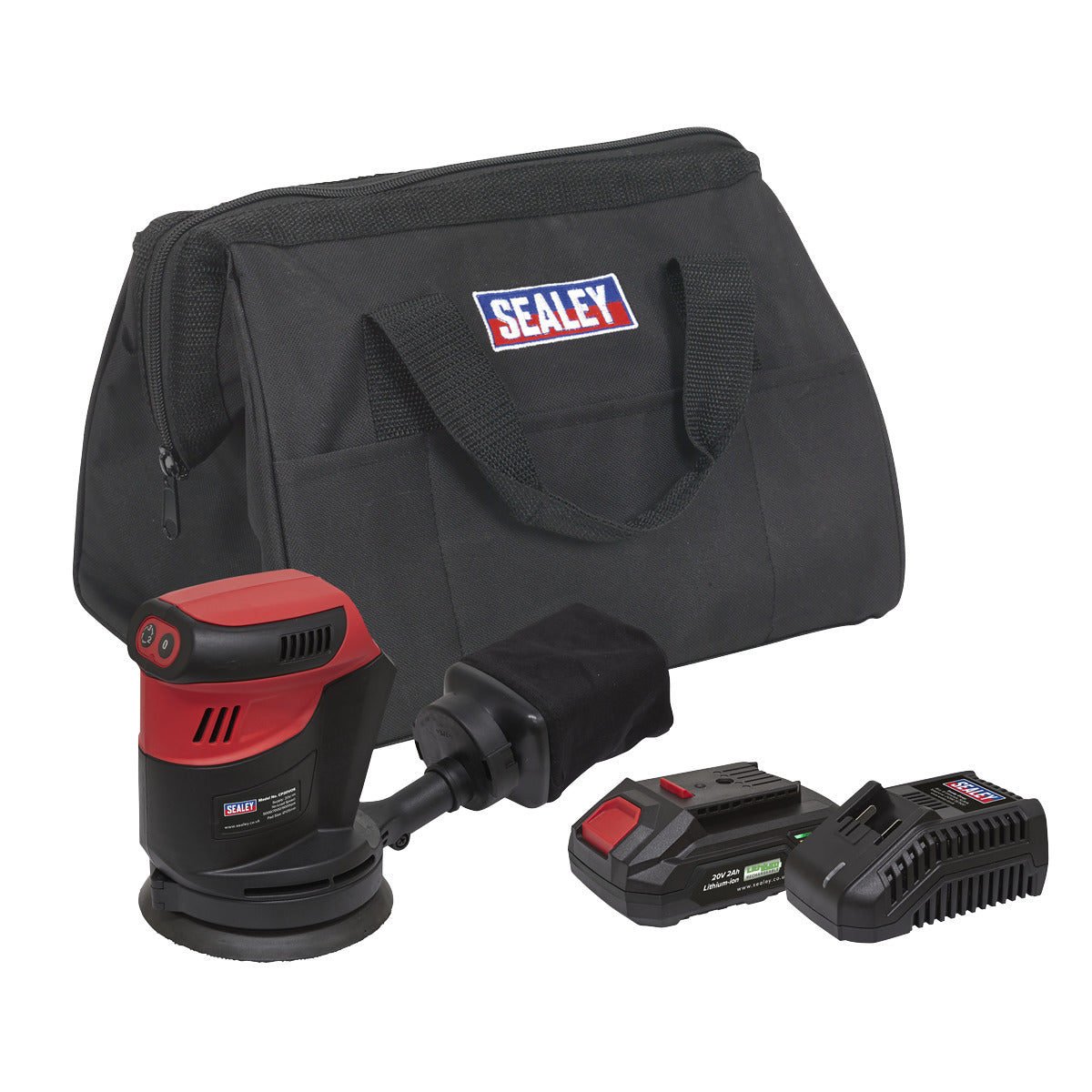 Sealey SV20 Series 125mm Cordless Orbital Palm Sander 20V 2Ah CP20VOSKIT1