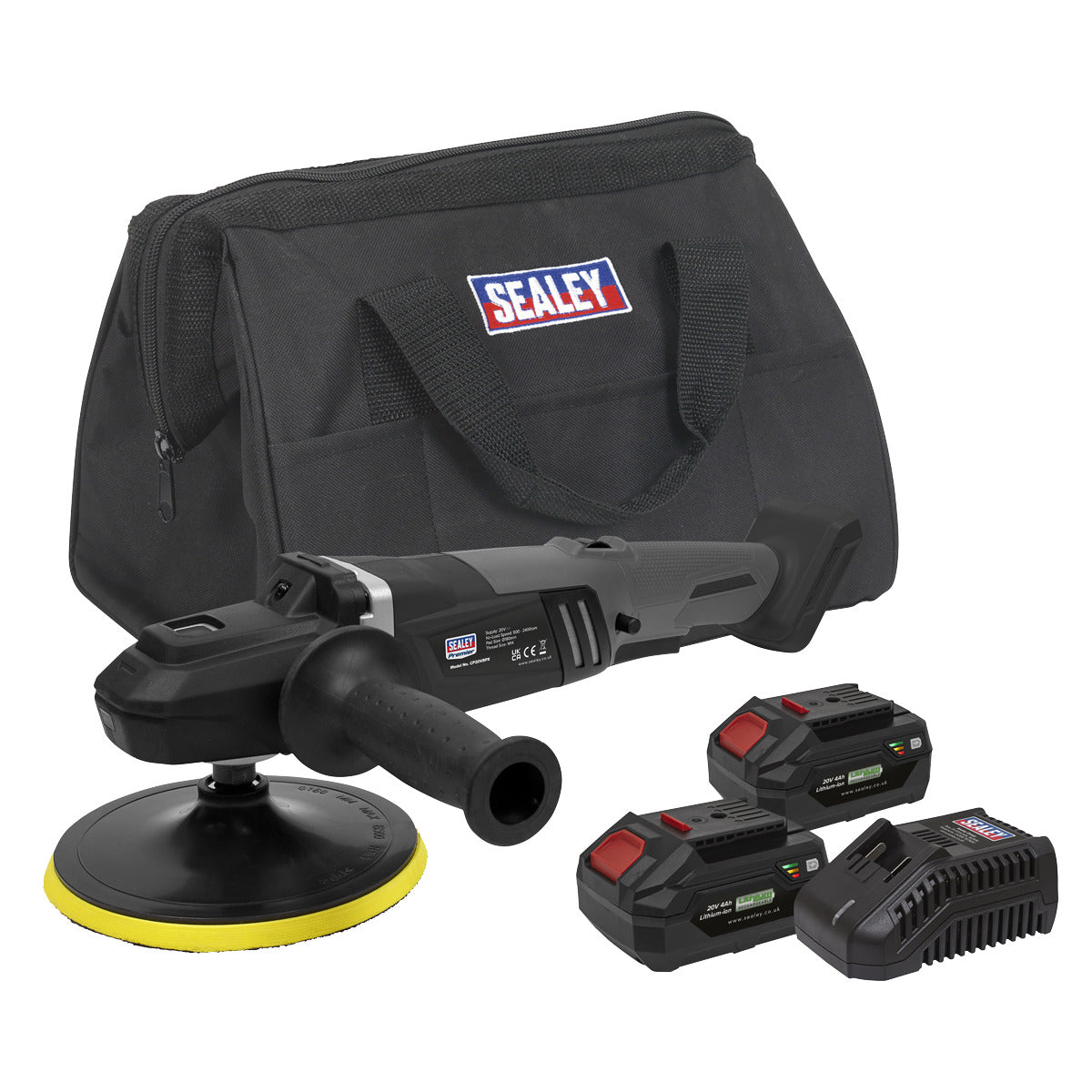 Premier SV20 Series 180mm Brushless Cordless Rotary Polisher 20V 4Ah - 2 Batteries CP20VRPXKIT