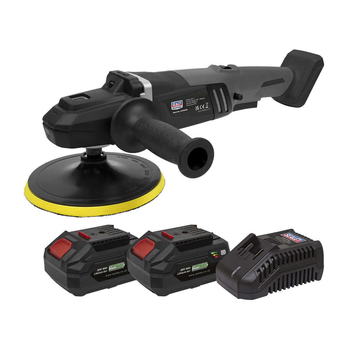 Premier SV20 Series 180mm Brushless Cordless Rotary Polisher 20V 4Ah - 2 Batteries CP20VRPXKIT