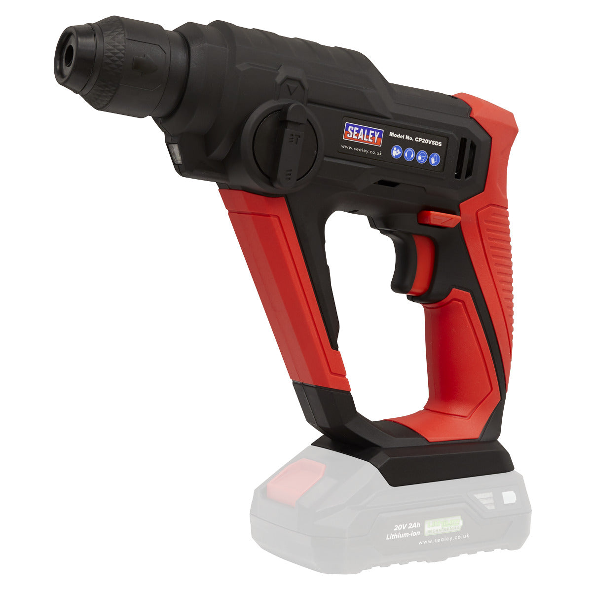 Sealey SV20 Series SDS Plus Cordless Rotary Hammer Drill Kit 20V - 2 Batteries CP20VSDSKIT
